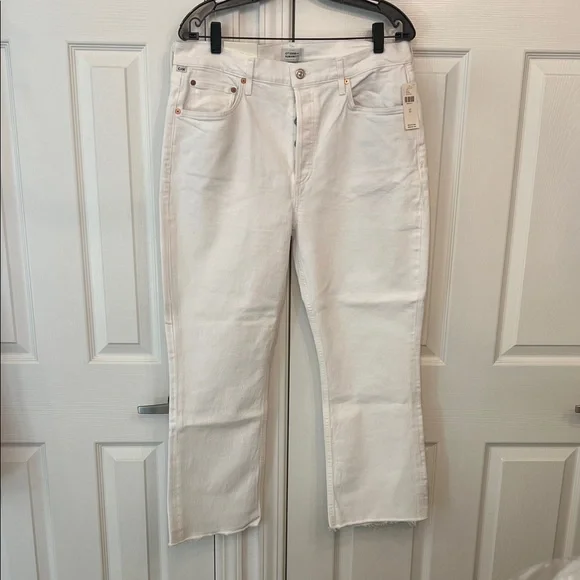 CITIZENS OF HUMANITY Isola Cropped Boot in Plaster (White) Sz 31 - NWT!!